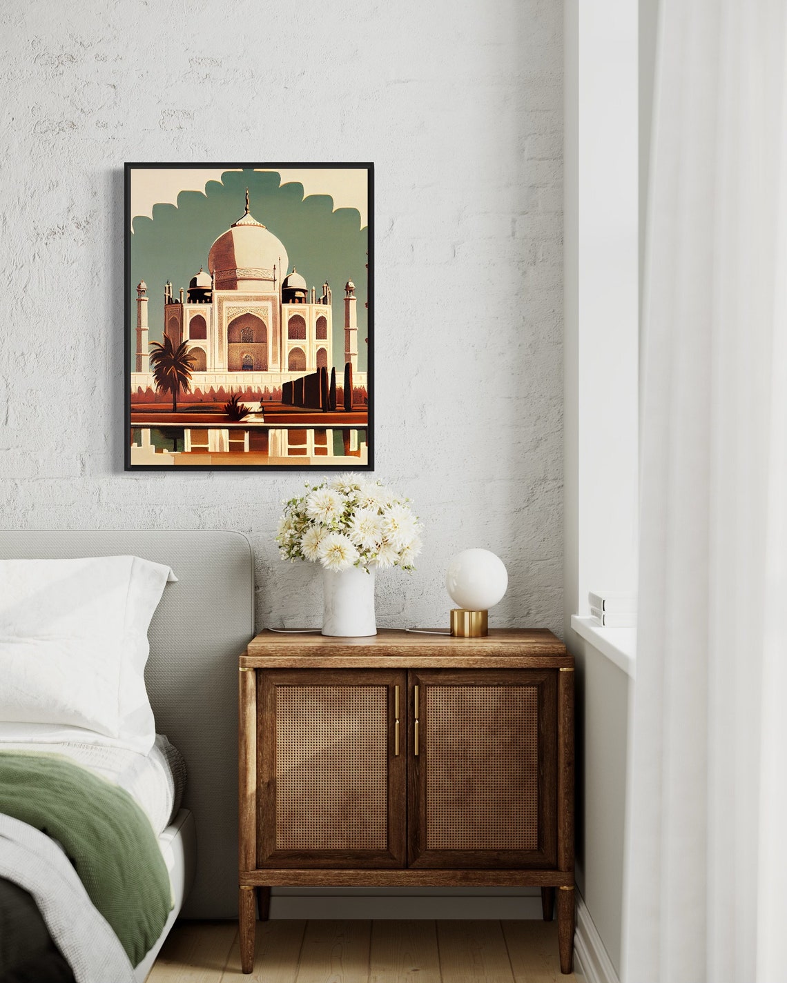 Taj Mahal India Vintage Sunset Dome Landmark Travel Art Poster - Image 2