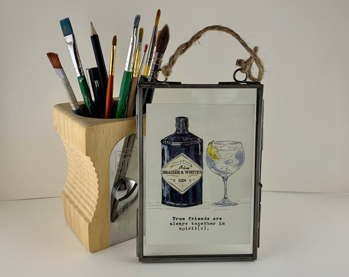 Hand-Painted Gin And Tonic Personalized Art Print