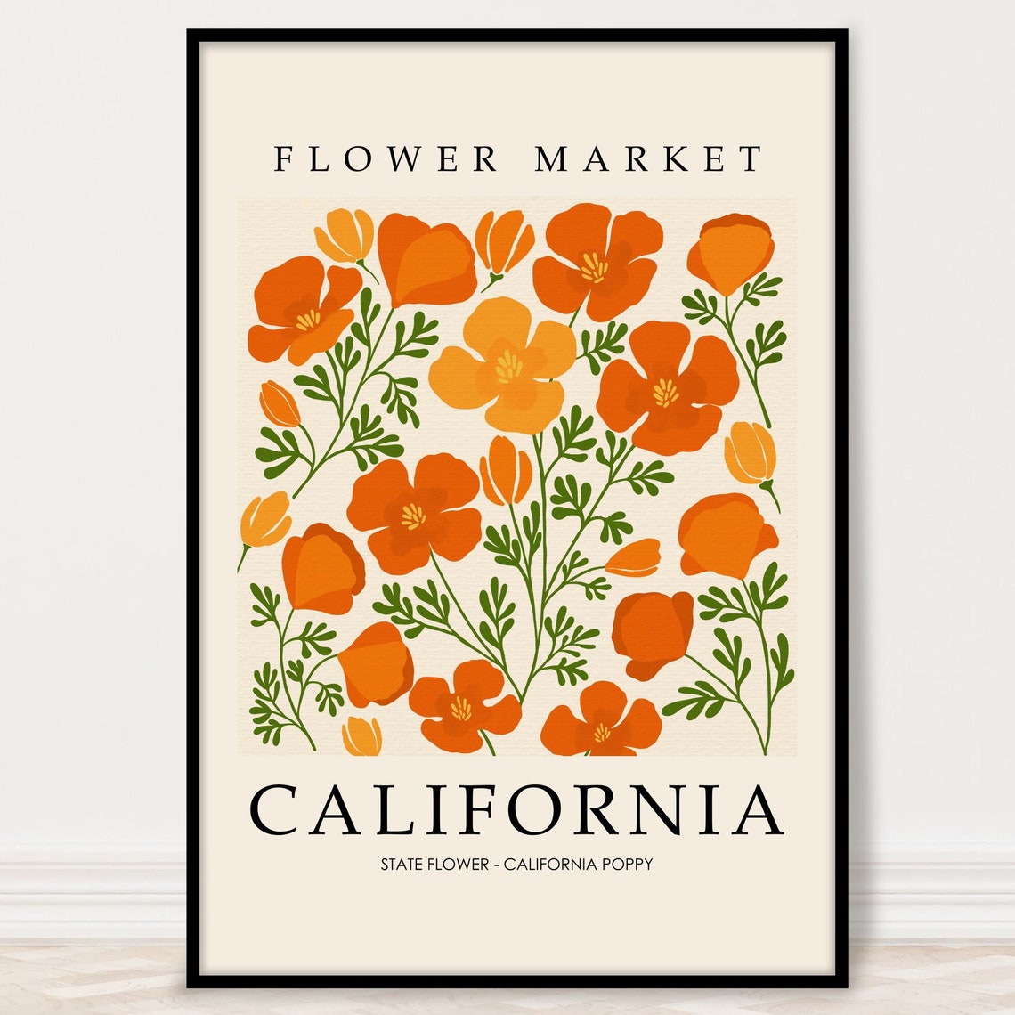 Poppy Flower Market Botanical Art Print