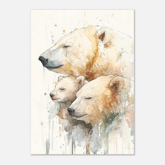 Polar Bear Family Poster 20x28