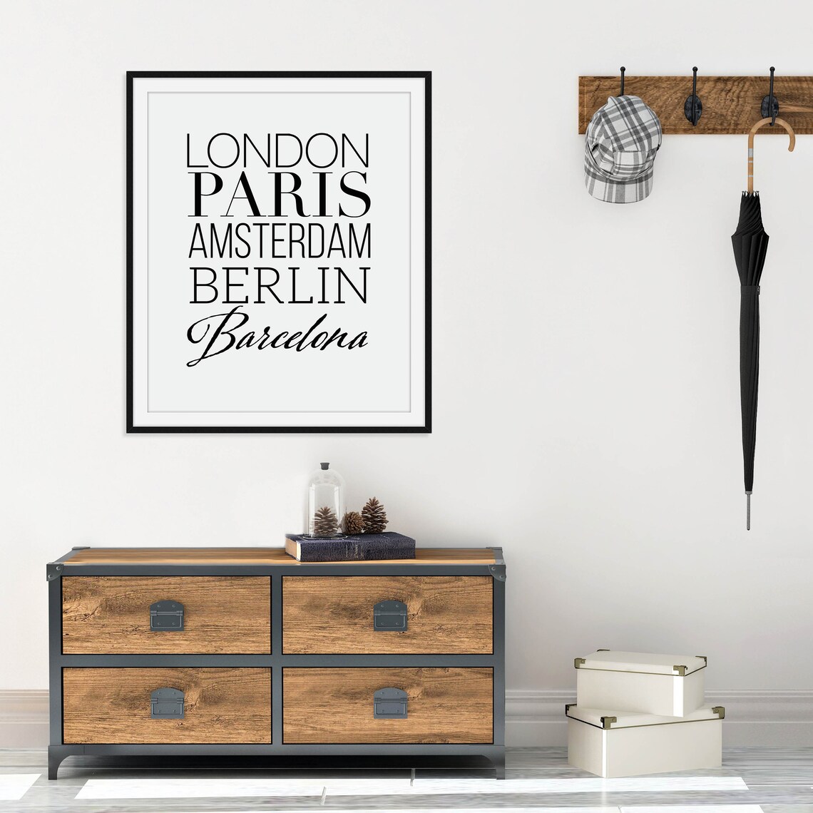 European Cities Typography Poster London Paris Berlin Travel Art - Image 2
