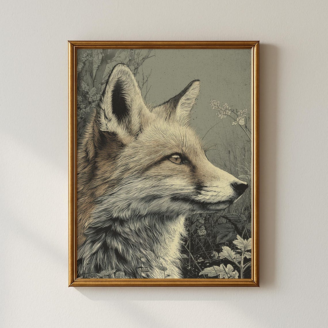 Vintage Fox Print Animal Wall Art Gallery Collected Prints Cpp452