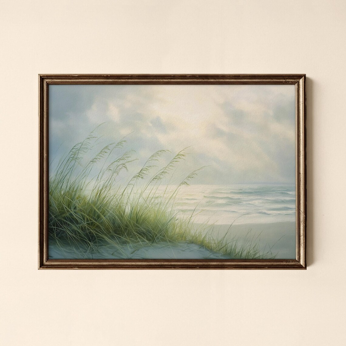 Vintage Seascape Print, Moody Coastal Art