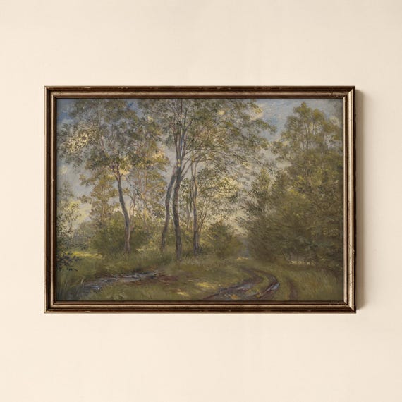 Vintage Forest Path Print Living Room Decor Wall Art Collected Prints Cpl329
