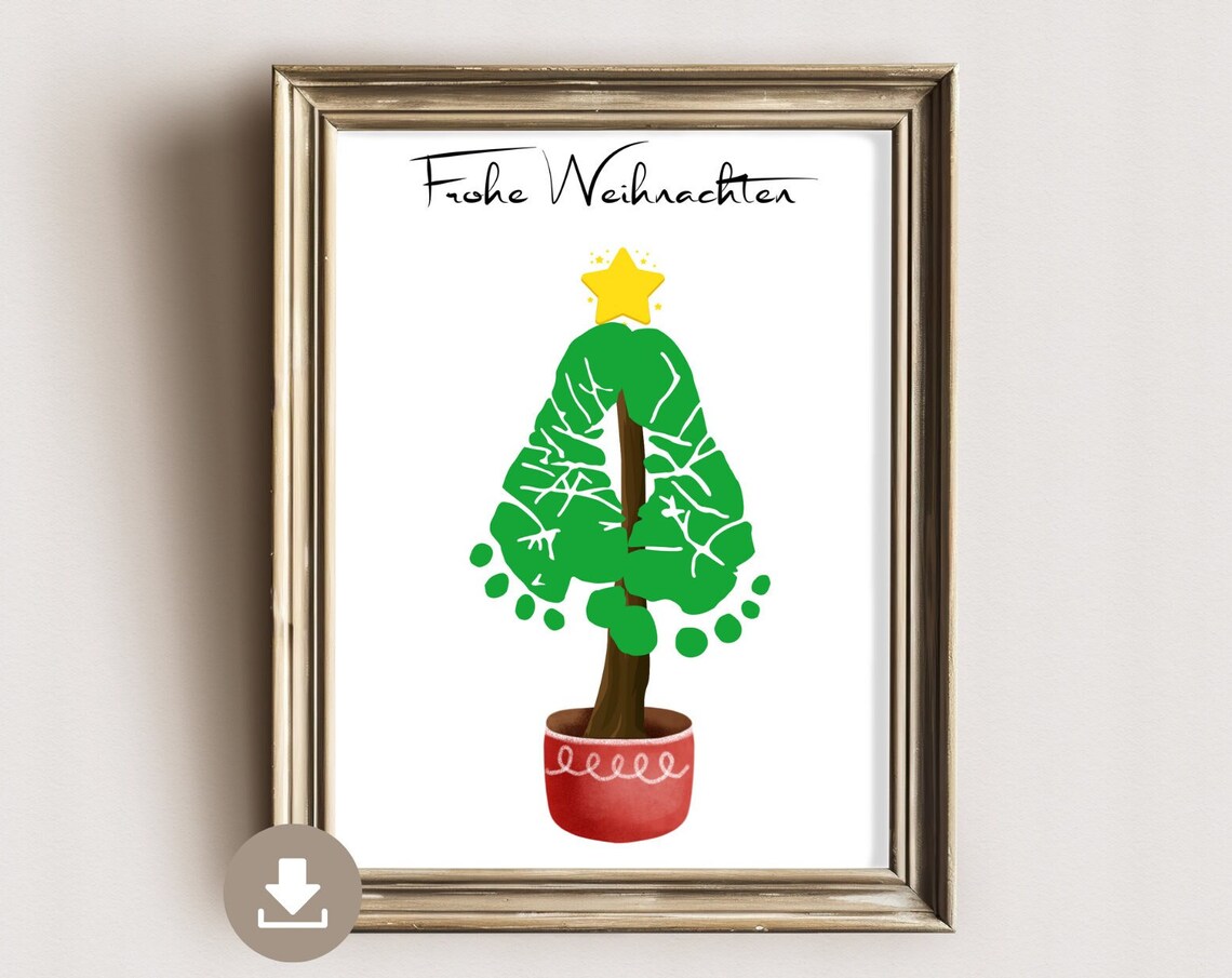 Footprint Christmas Tree Keepsake Art Print