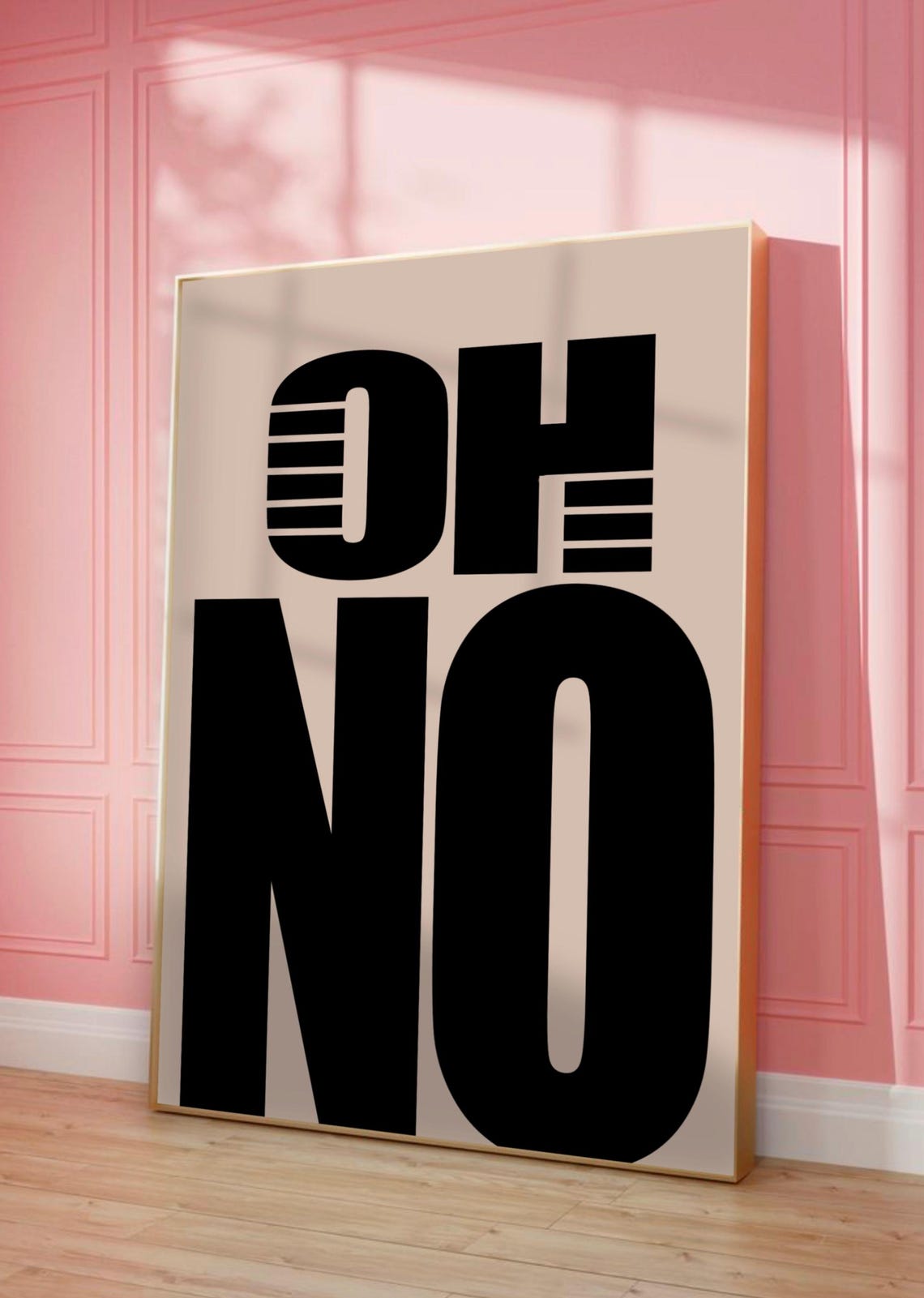 Oh No Bold Black Seventies Retro Typography Playful Wall Decor Poster