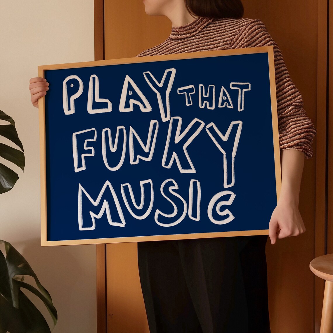 Play That Funky Music Print Mid Century Print Hand Drawn Sketch Typography Poster Trendy Retro Print Funky Poster Horizontal Print - Image 3