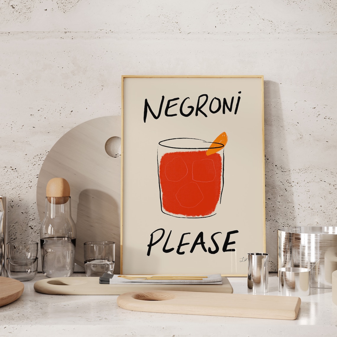 Negroni Please Retro Drink Poster, Mid-Century - Image 2
