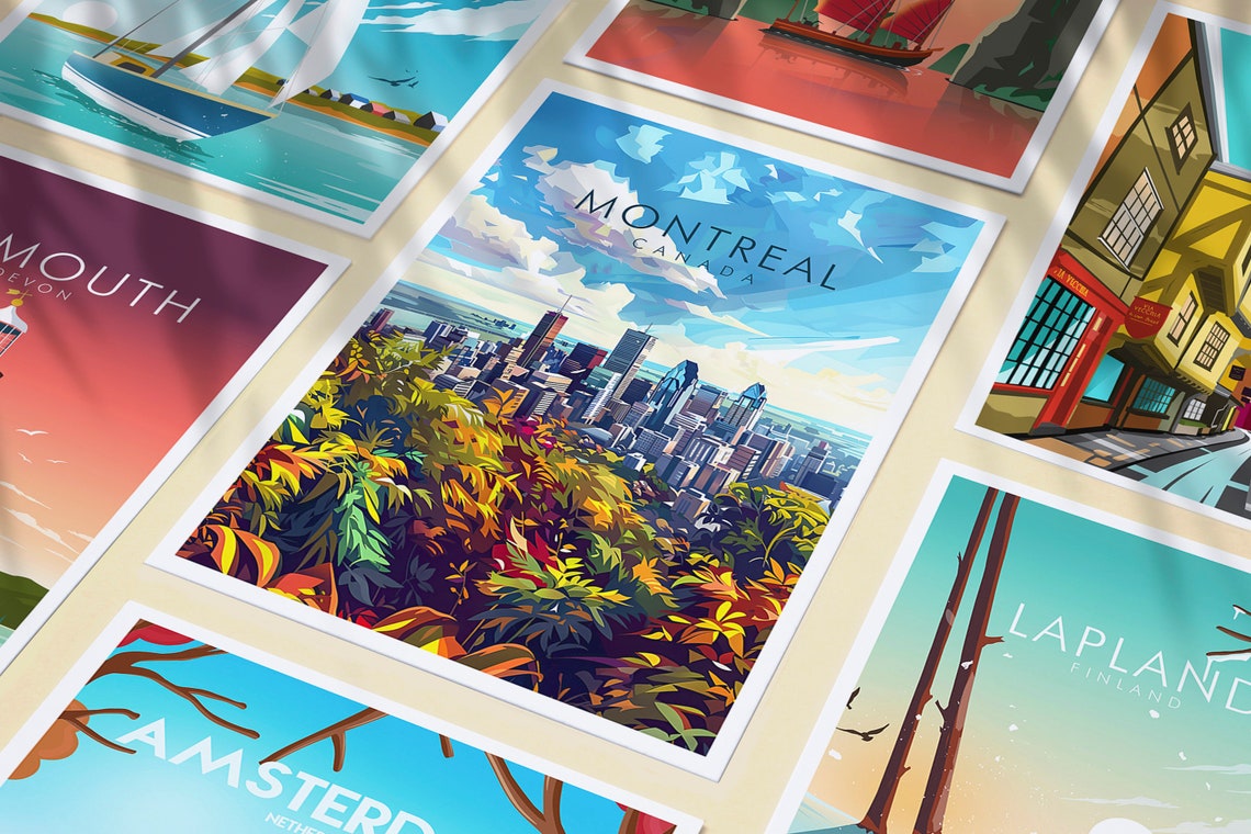 Montreal Canada Skyline Mount Royal Summer Greenery View Poster - Image 3