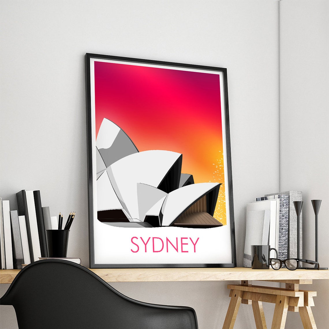 Sydney Australia Opera House Sails Harbour Sunset Sky Poster - Image 4