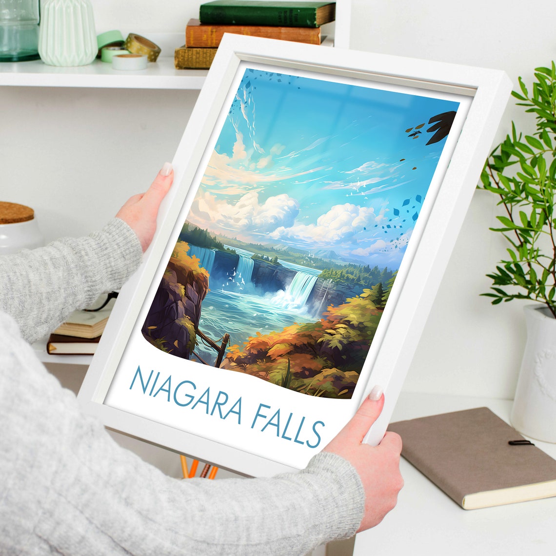 Niagara Falls Horseshoe Falls Autumn Gorge Wonder View Poster - Image 4