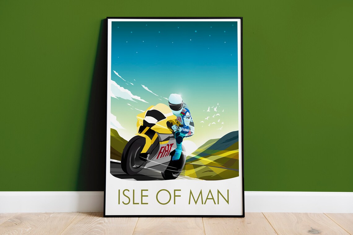 Isle of Man Travel Poster, Place Name Print