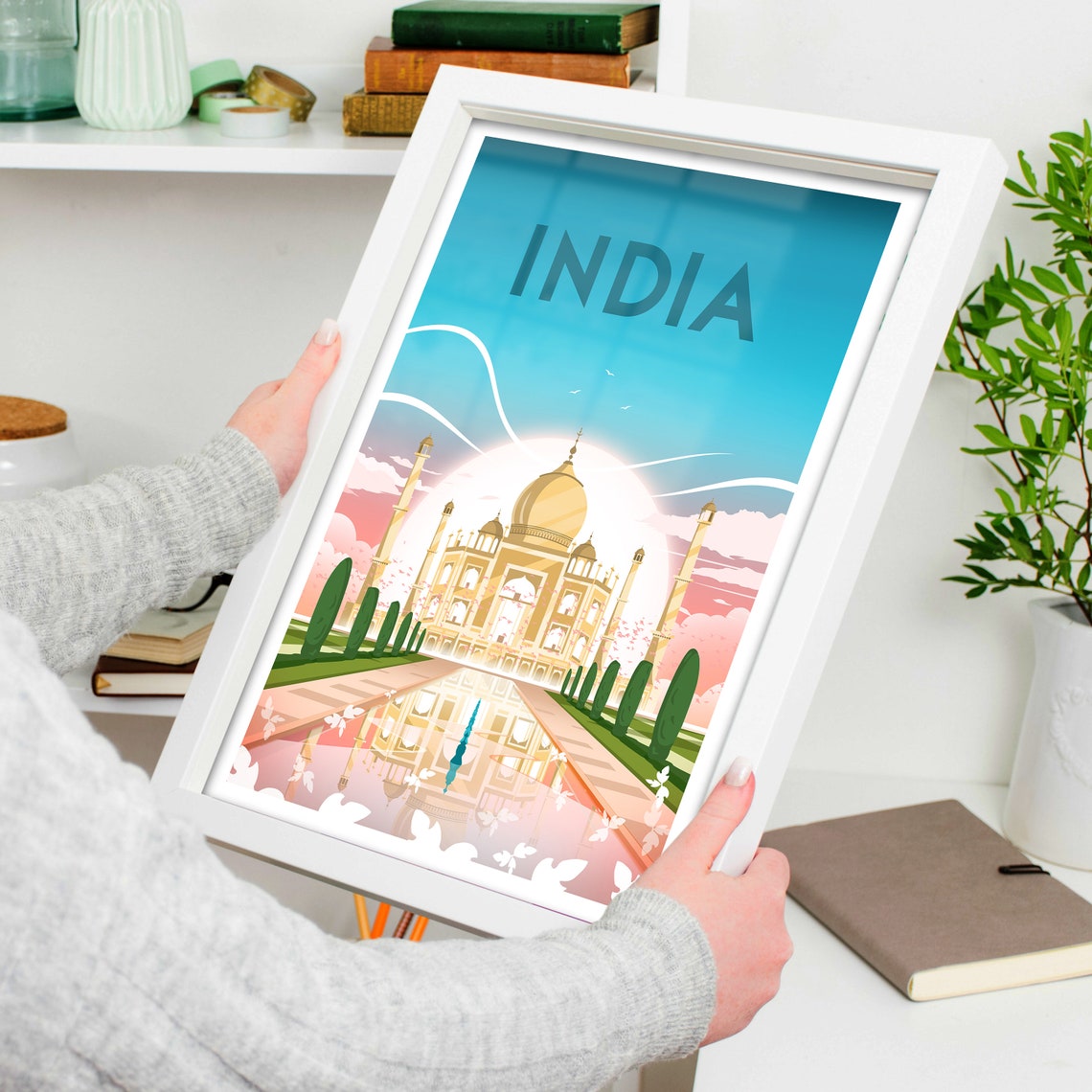 Taj Mahal Travel Poster, India Place Print - Image 4