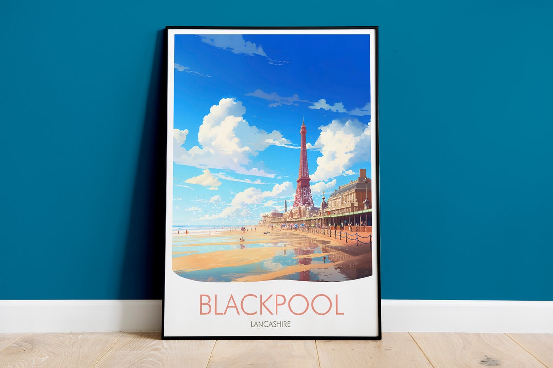 Blackpool Lancashire Tower Beach Promenade Holiday Fun Poster