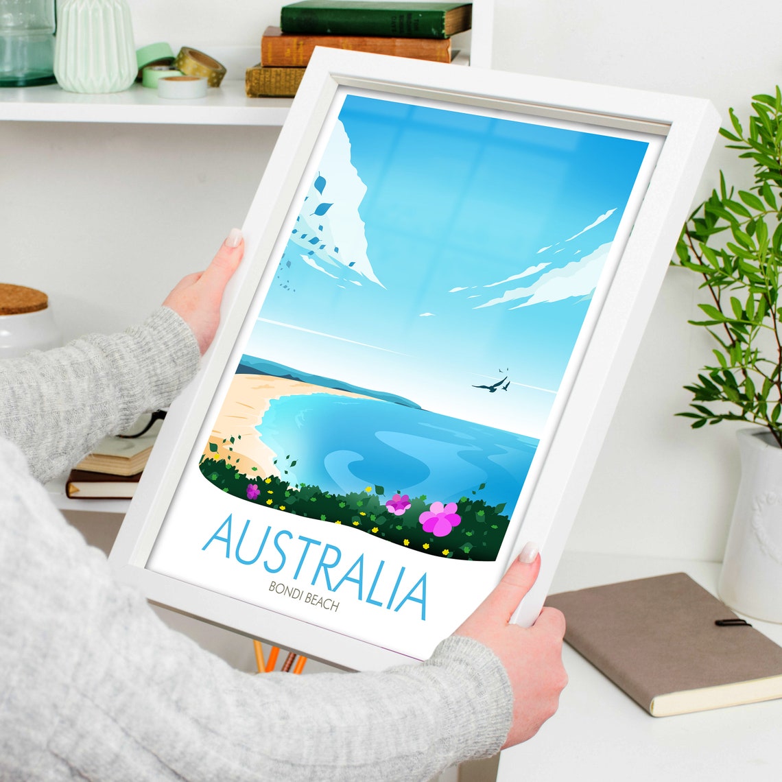 Bondi Beach Australia Coastal Bay Flowers Summer Surf Poster - Image 4