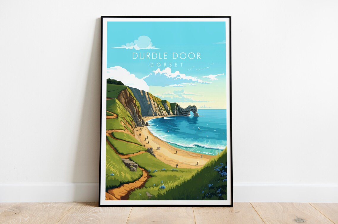 Durdle Door Dorset Travel Poster, Coastal Landmark - Image 2
