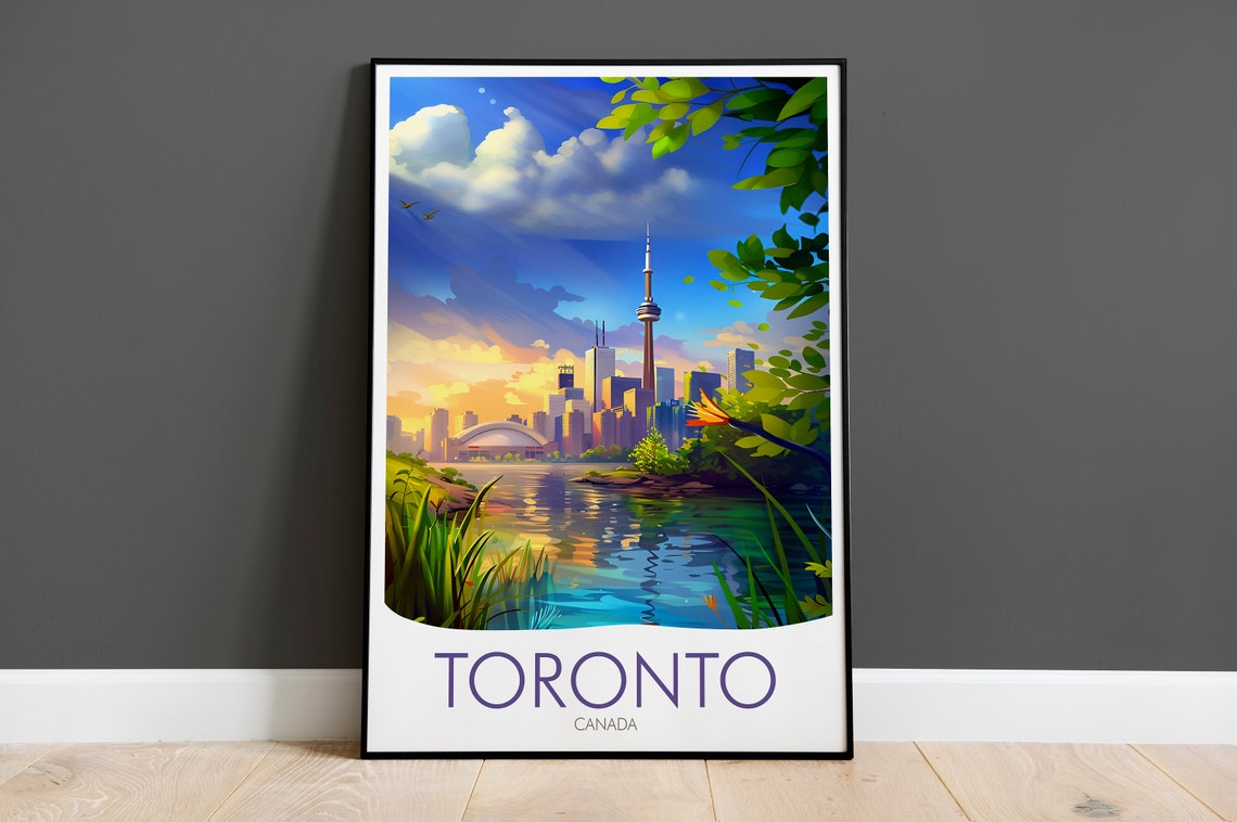Toronto Canada Skyline Waterfront Islands Golden Sunset Poster