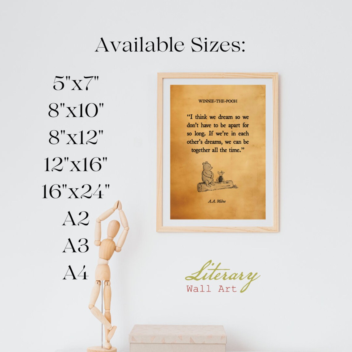 Winnie The Pooh Nostalgic Friendship Art Print, Nursery Decor - Image 3