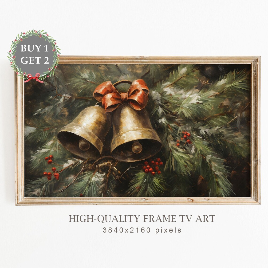 Vintage Christmas Jingle Bells Art Print