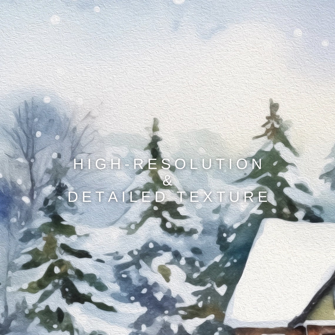 Christmas Wall Art Vintage Santa Oil Painting And Snowy Village Seasonal Christmas Decor Christmas Art Print - Image 2
