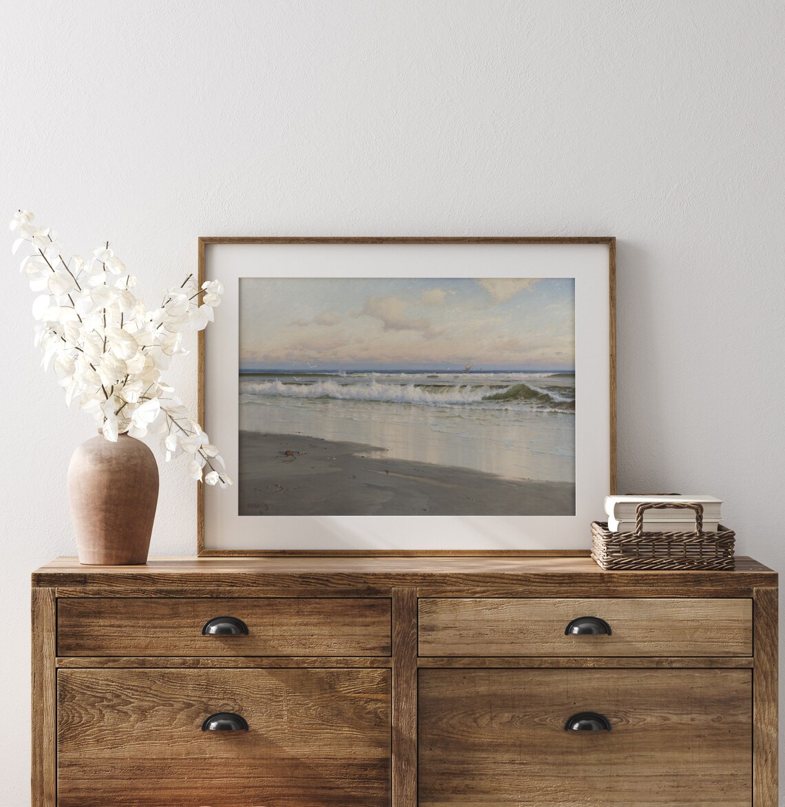 Antique Beach Neutral Seascape, Vintage Art Print - Image 2