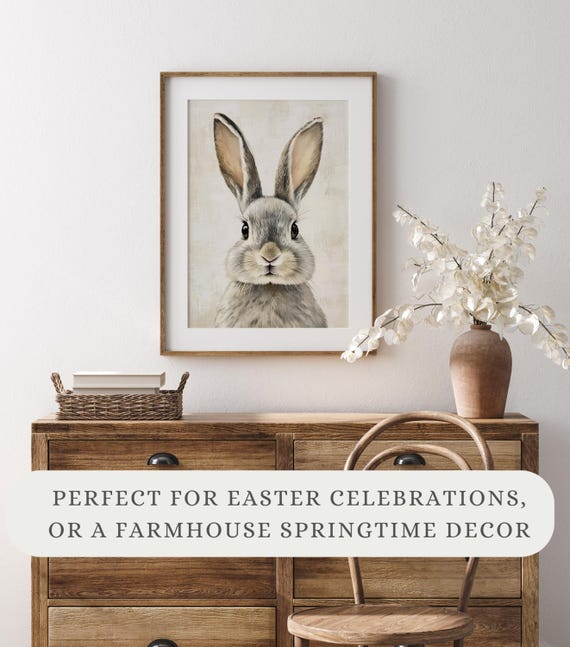 Vintage Easter Wall Art Neutral Set Of 2 Farmhouse Decor Spring Holiday Paintings Prints
