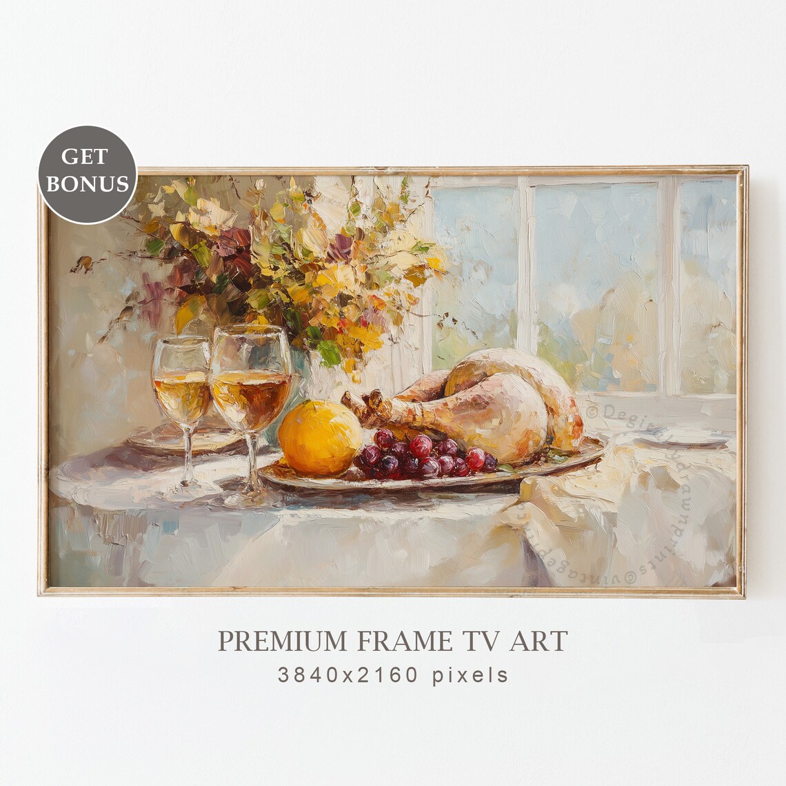 Vintage Thanksgiving Art Print, Rustic Farmhouse Still Life