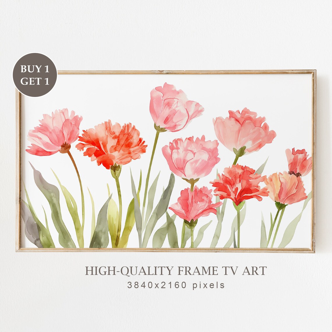 Neutral Mother's Day Watercolor Floral Art Print