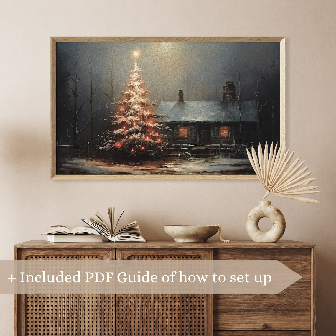 Moody Christmas Landscape Vintage Winter Poster - Image 2