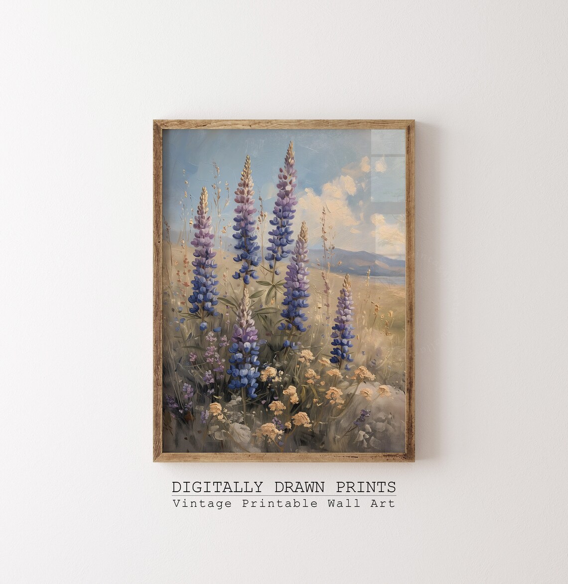 Wildflower Field Landscape Art Print, Vintage Floral Farmhouse - Image 2