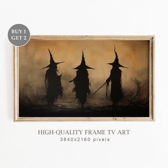 Halloween Witches Neutral Decor Art Print