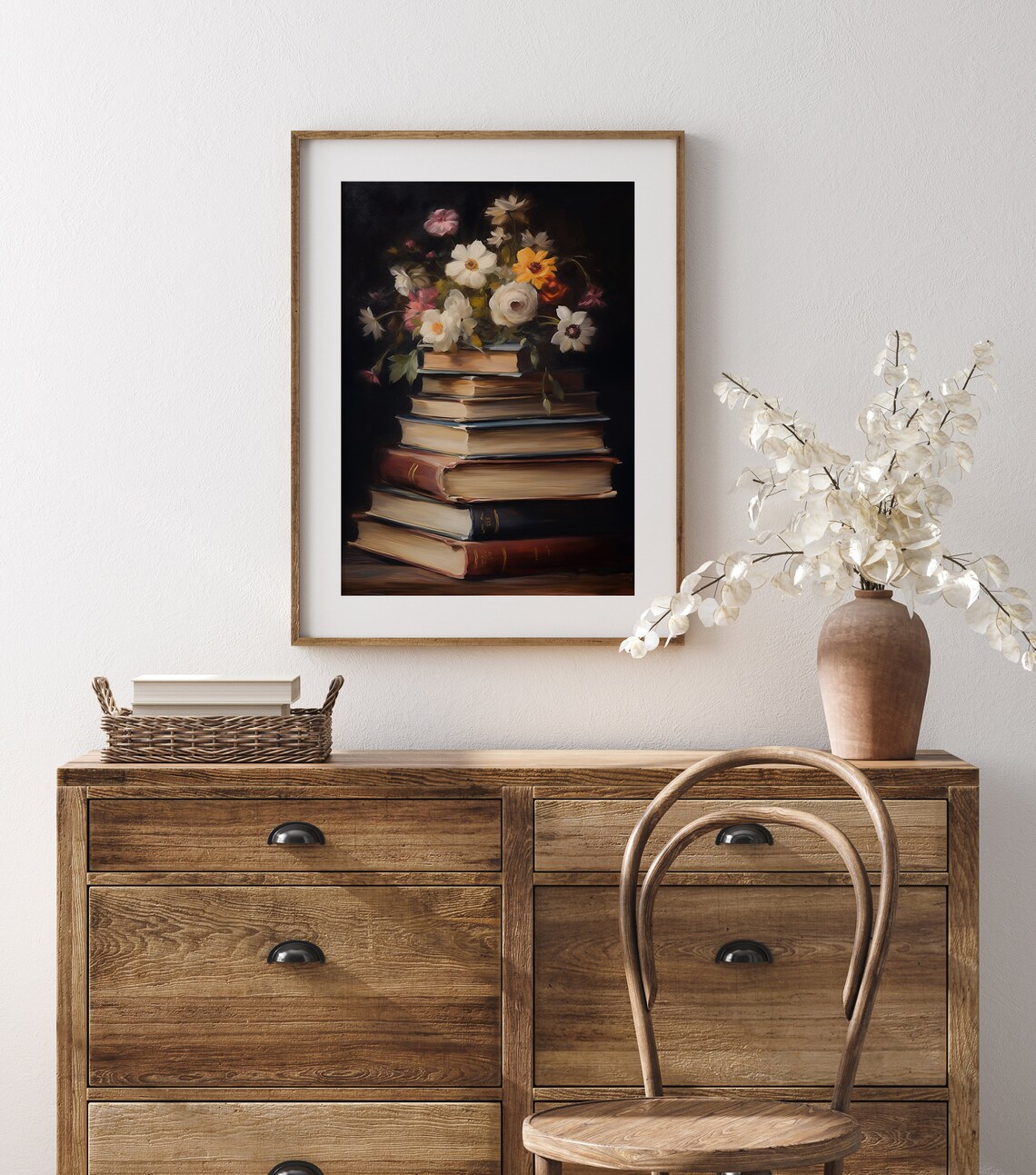 Moody Spring Wildflower Still Life Art Print - Image 2