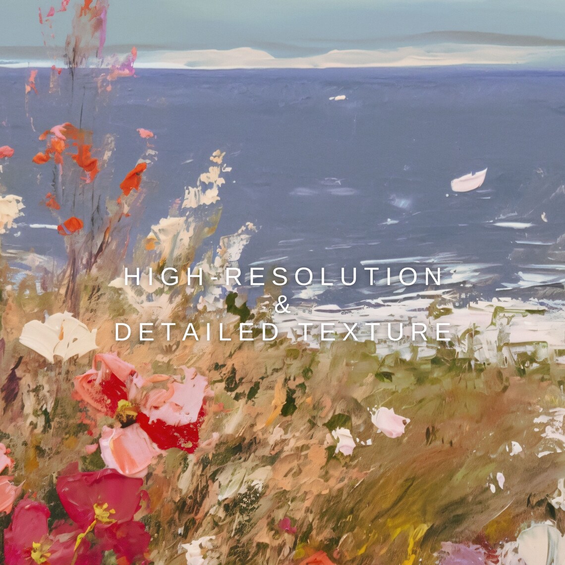 Abstract Wildflowers Landscape, Vintage Country Art Print - Image 2