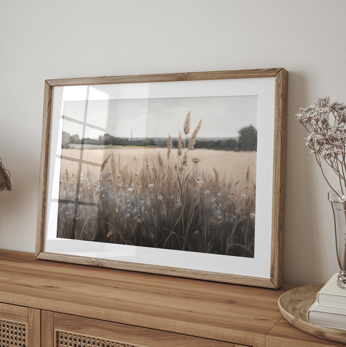 Wildflower Field Landscape, Vintage Farmhouse Decor - Image 3