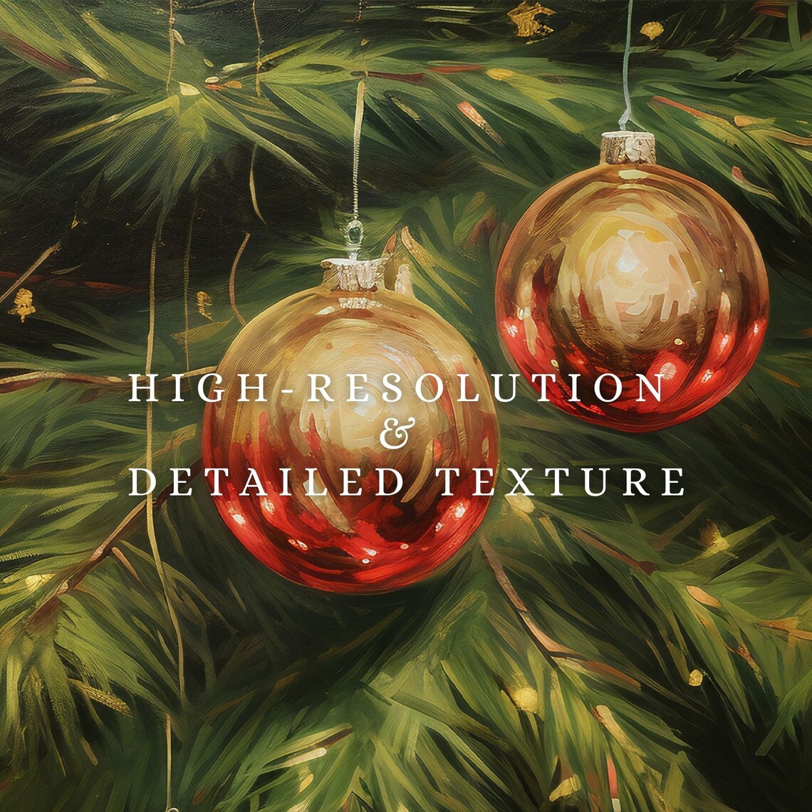 Christmas Ornaments Art Print, Farmhouse Christmas Decor - Image 2