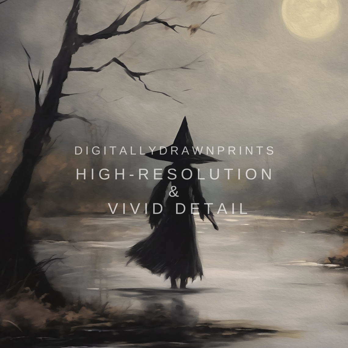 Halloween Witch Vintage Farmhouse Art Print - Image 2