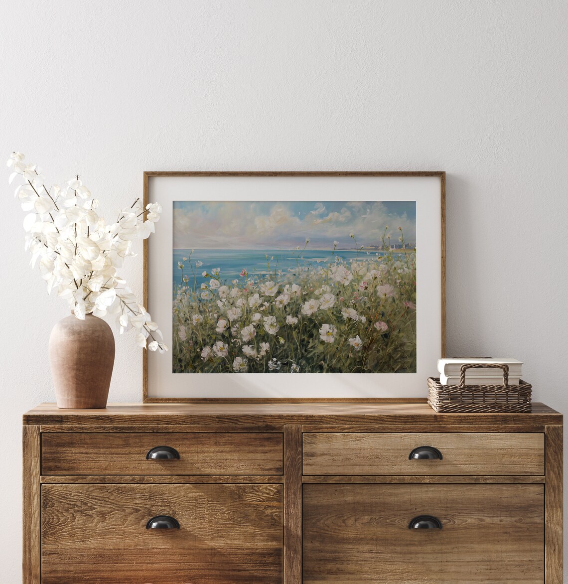 Coastal Wildflower Field Landscape Vintage Art Print - Image 5