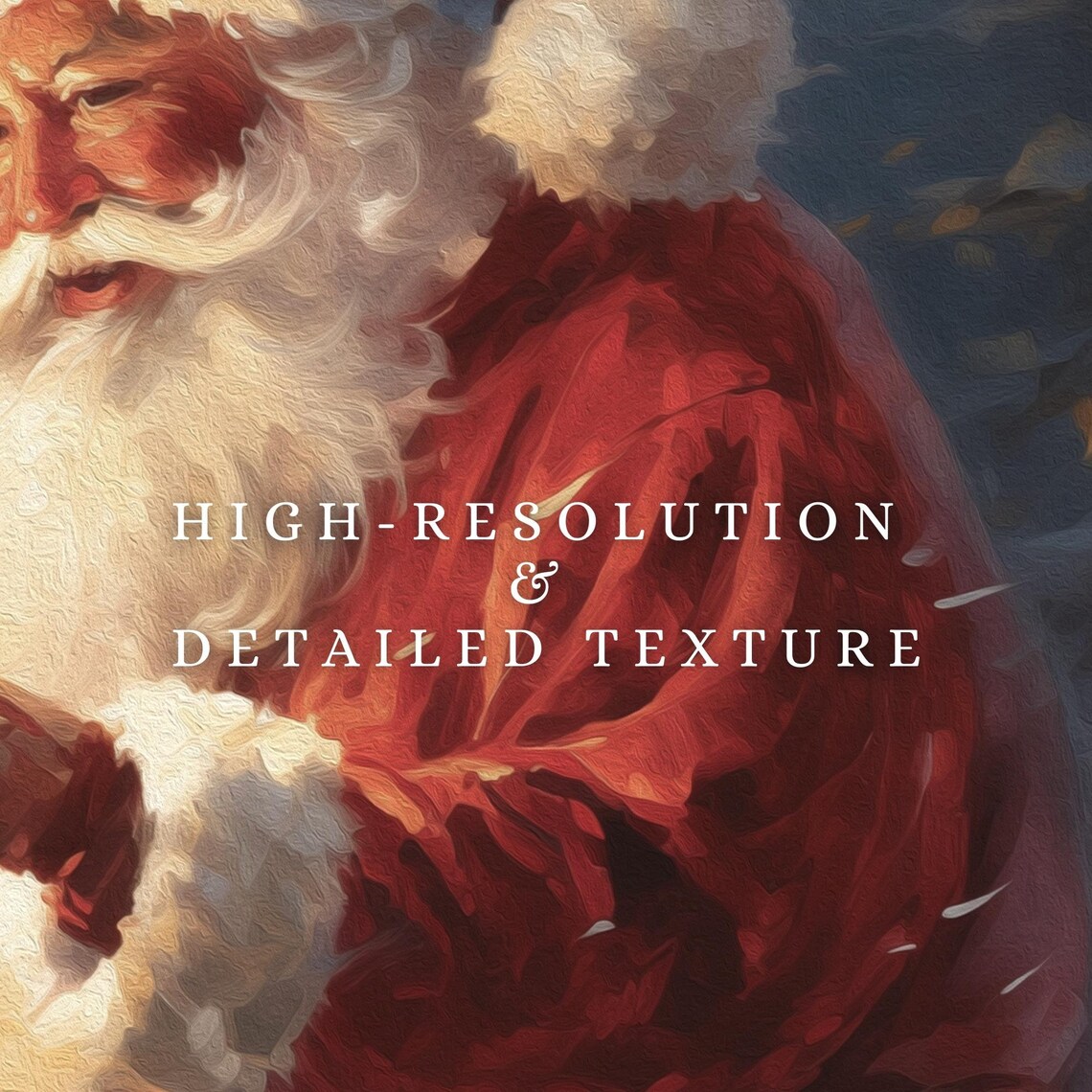 Santa Claus Lighting Candle In Snowy Forest Night Art Poster - Image 2