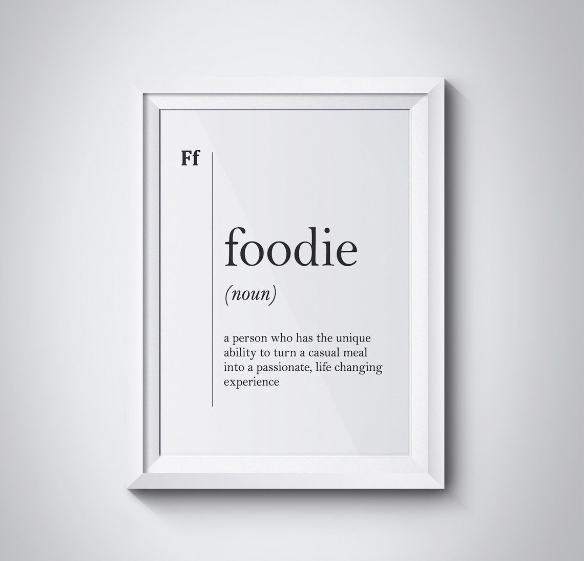 Foodie Definition Funny Dictionary Kitchen Lover Humor Wall Art