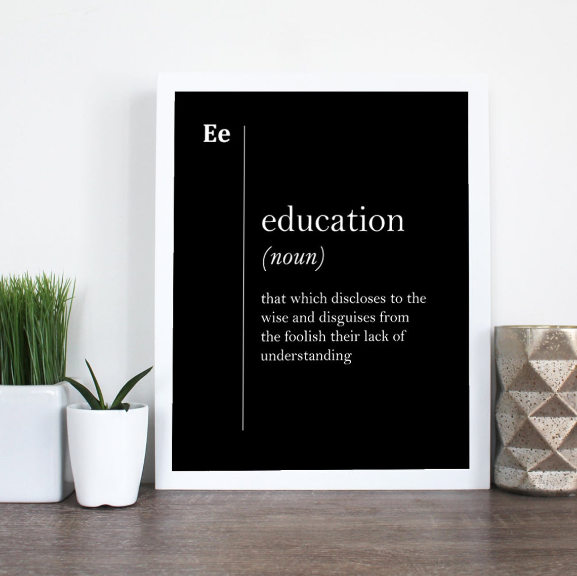 Education Funny Dictionary Definition Wise Foolish Satire Black Poster - Image 2