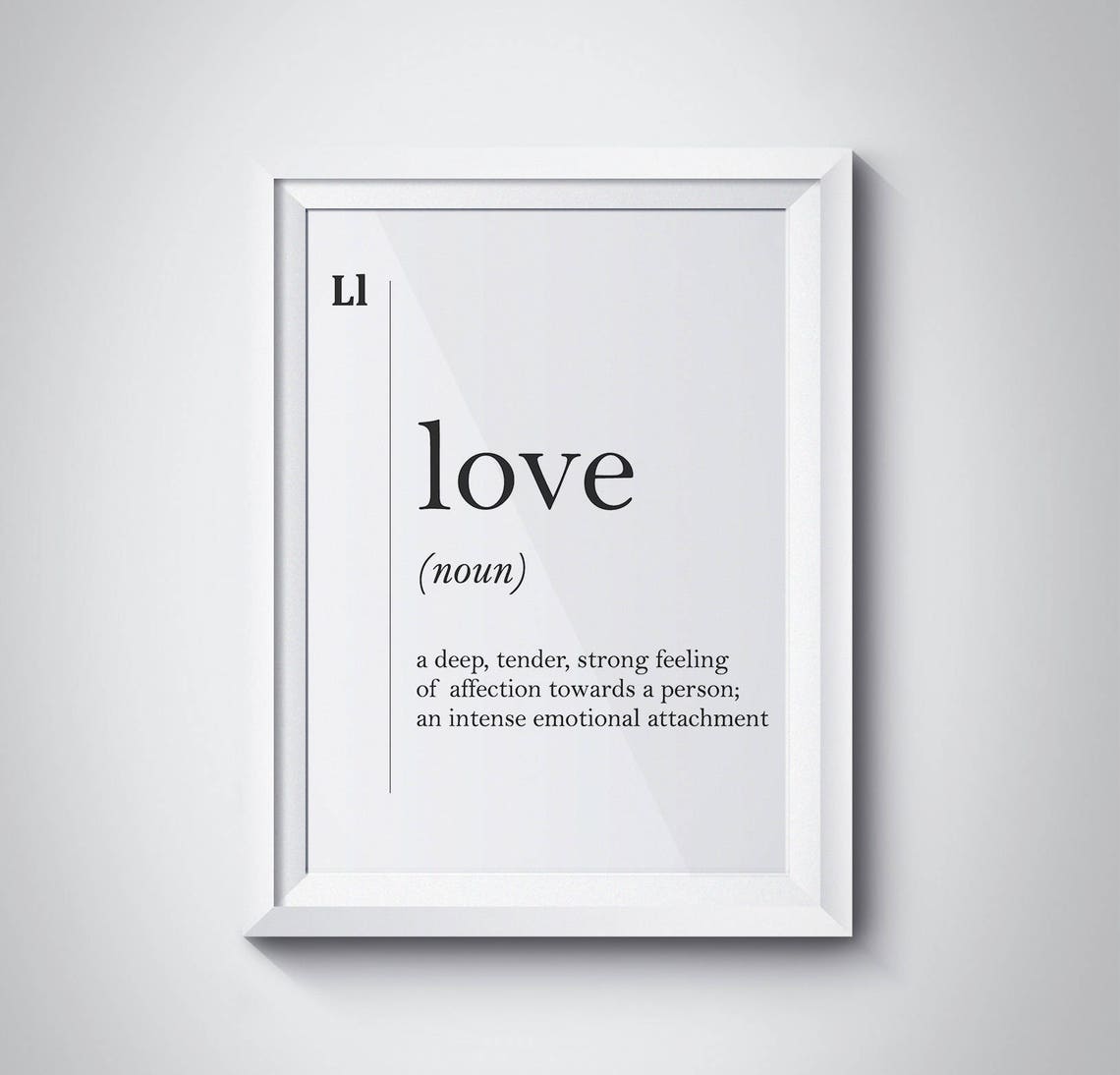 Love Dictionary Definition Meaning Typography Classic Style Poster