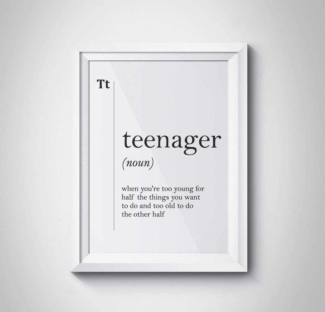 Teenager Definition Print Teenager Gift Idea Teen Room Decor Scandinavian Wall Art Friend Dictionary Poster Funny Definition Typography