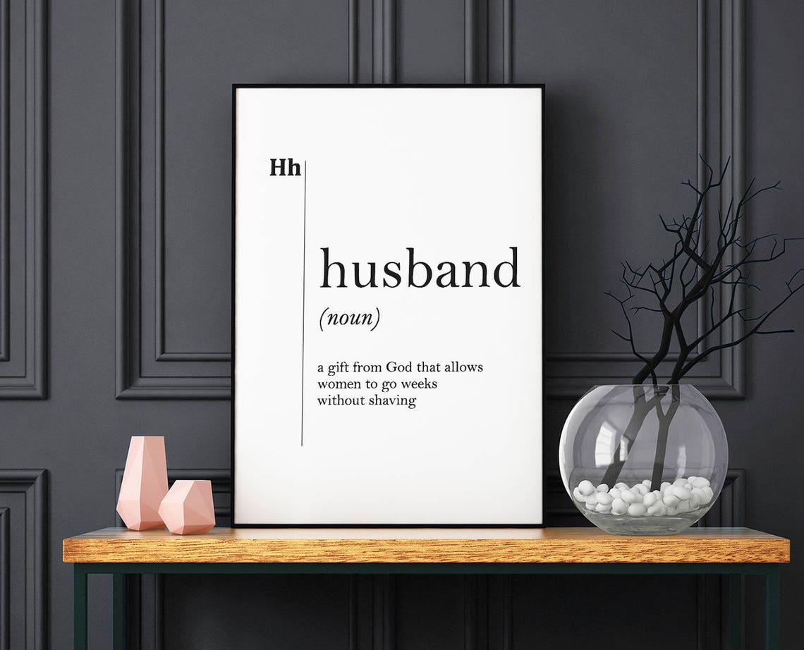 Husband Funny Dictionary Definition Quote Typography Wall Art - Image 2
