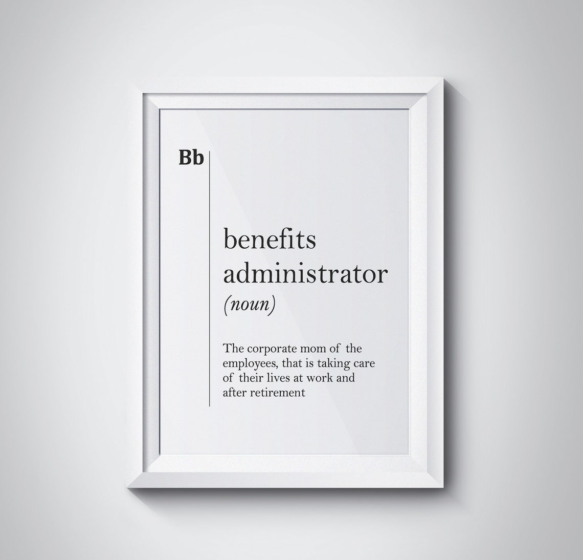 Benefits Administrator Dictionary Definition HR Office Gift Poster