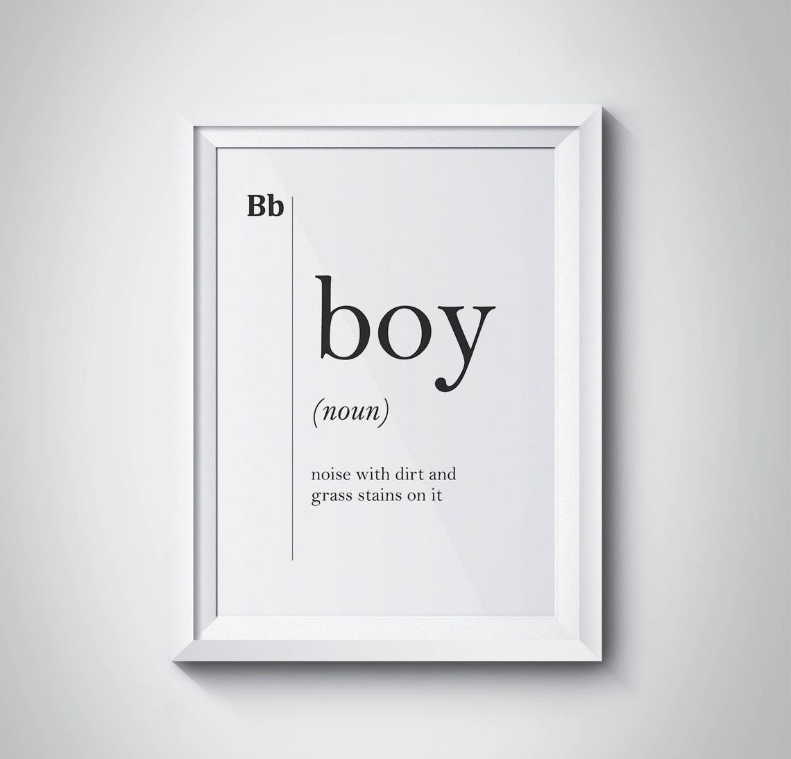 Boy Definition Poster Funny Nursery Decor Gift for Son Bedroom Decor