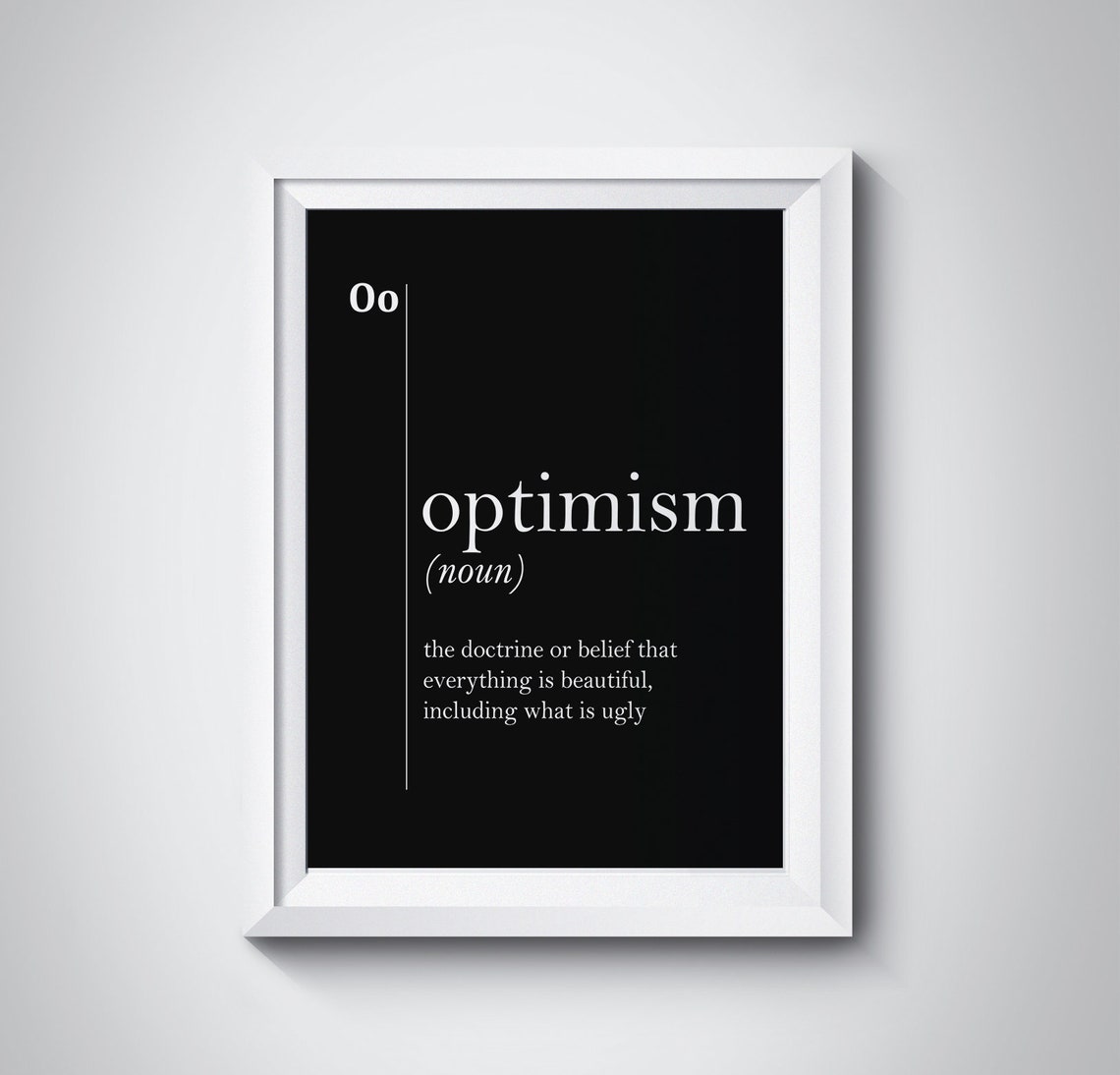 Optimism Dictionary Definition Inspirational Bold Black Poster