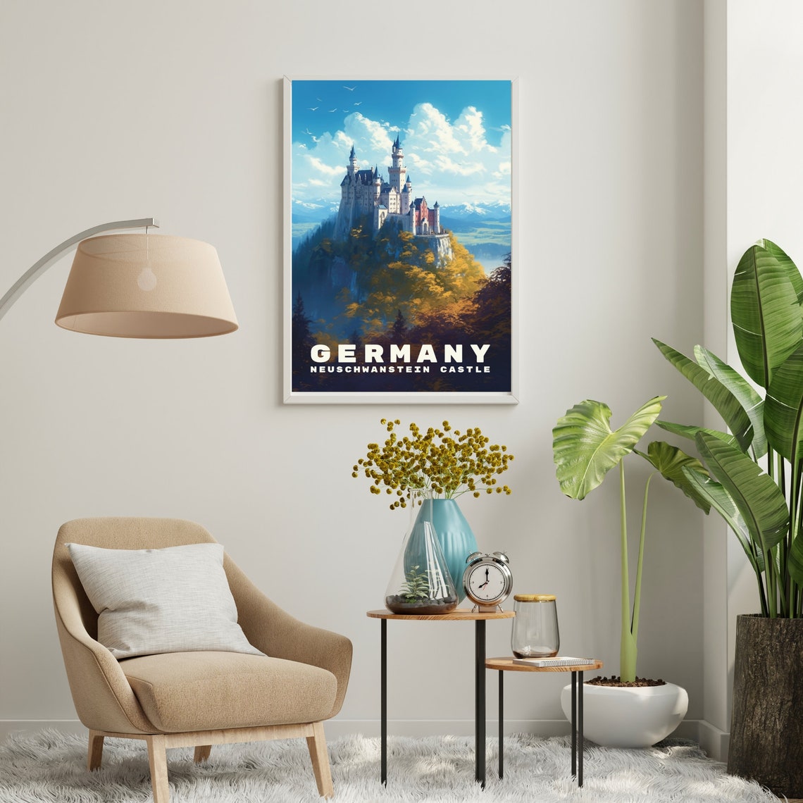 Neuschwanstein Castle in Bavaria Germany Vintage Travel Poster - Image 4