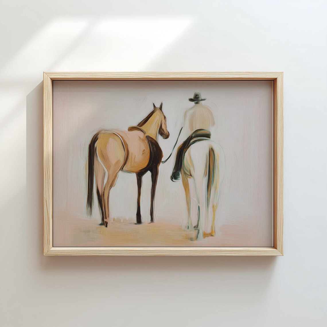 Cowboy Horse Art Print, Western Style Decor