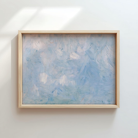 Abstract Oil Painting Blue Impressionist Design Digital Download