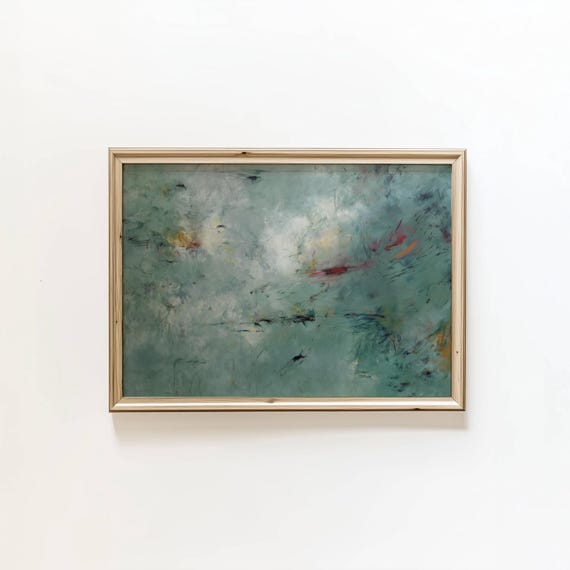 Abstract Oil Painting Blue Contemporary Design Digital Download